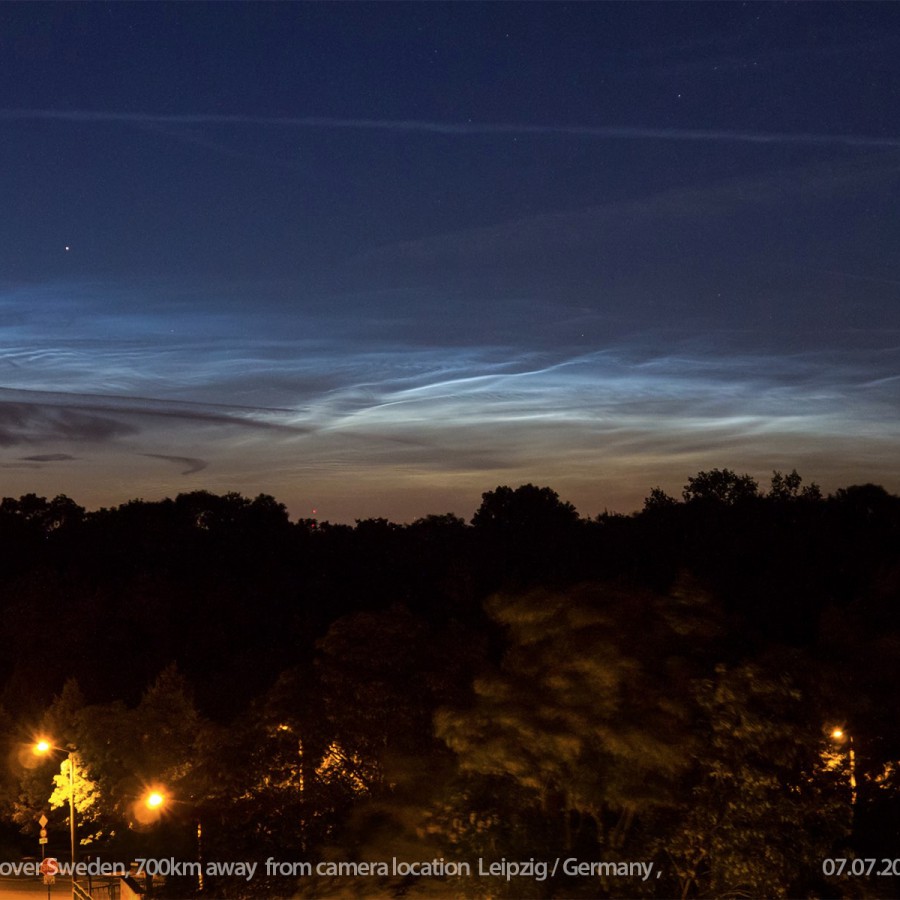 Noctilucent clouds over Sweden / 700km away from camera location Leipzig/Germany